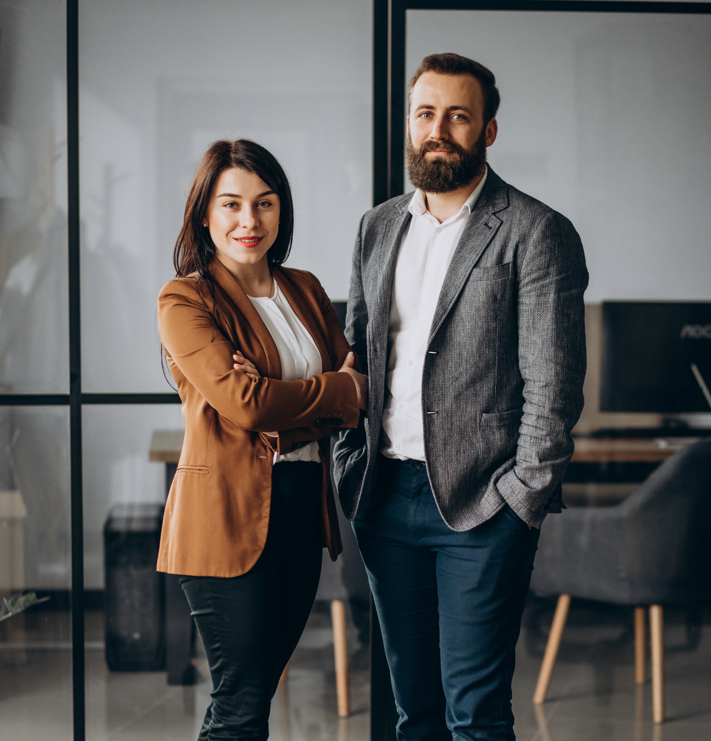 Business partners together in office